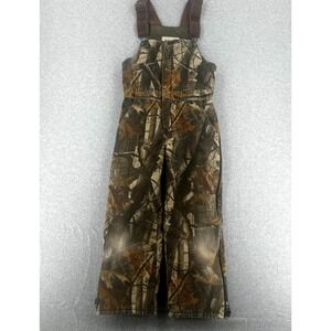 Walls Youth Insulated Camo Bib Overalls Hunting Brown Size 12 Regular